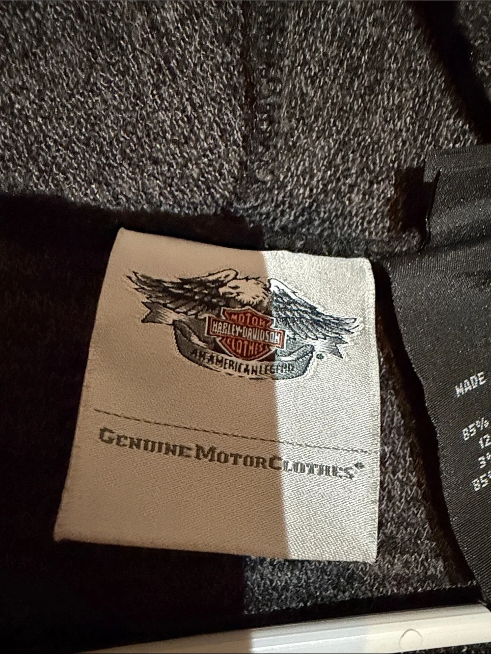 Harley-Davidson Charcoal Open-Front Cardigan with Shoulder Studs